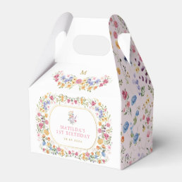 Colorful Wildflower Meadown Girl 1st Birthday Favor Boxes