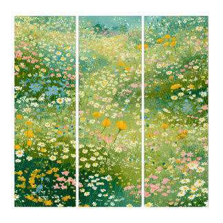 Colorful Wildflower Meadows Triptych