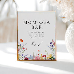 Colorful Wildflower Mom-osa Bar Downloadable Poster