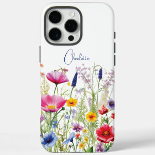 Colorful Wildflower Name Floral Garden iPhone 16 Pro Max Case