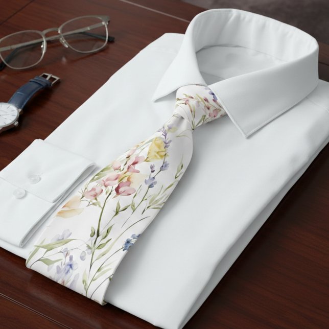 Colorful Wildflower  Neck Tie (Creator Uploaded)