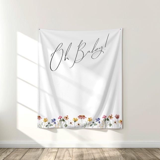 Colorful Wildflower Oh Baby Backdrop (Creator Uploaded)
