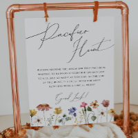 Colorful Wildflower Pacifier Hunt Sign