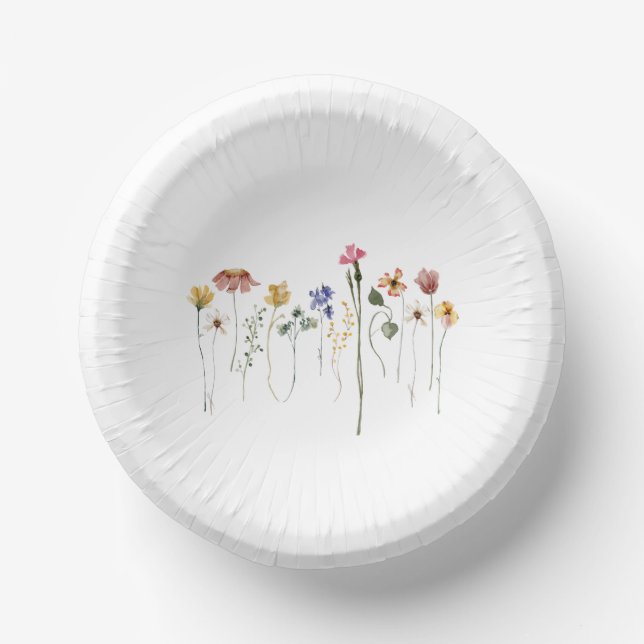 Colorful Wildflower Paper Bowls (Front)
