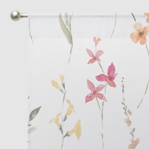 Colorful Wildflower Pattern ID1047 Sheer Curtains