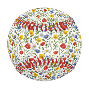 Colorful Wildflower Pattern Pretty Nature Themed Baseball