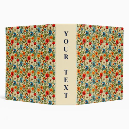Colorful Wildflower Pattern Style 1 3 Ring Binder