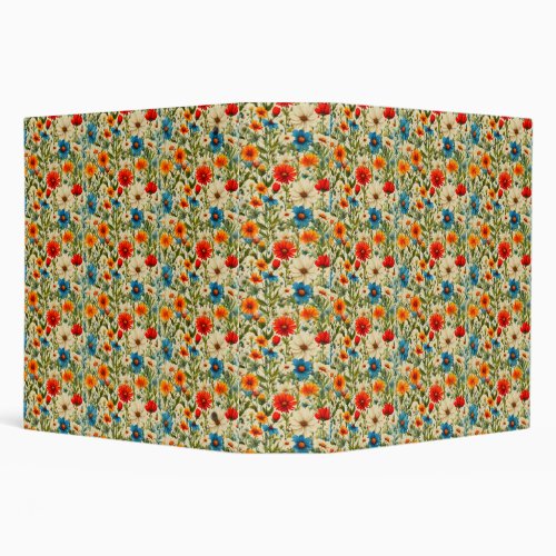 Colorful Wildflower Pattern Style 2 3 Ring Binder