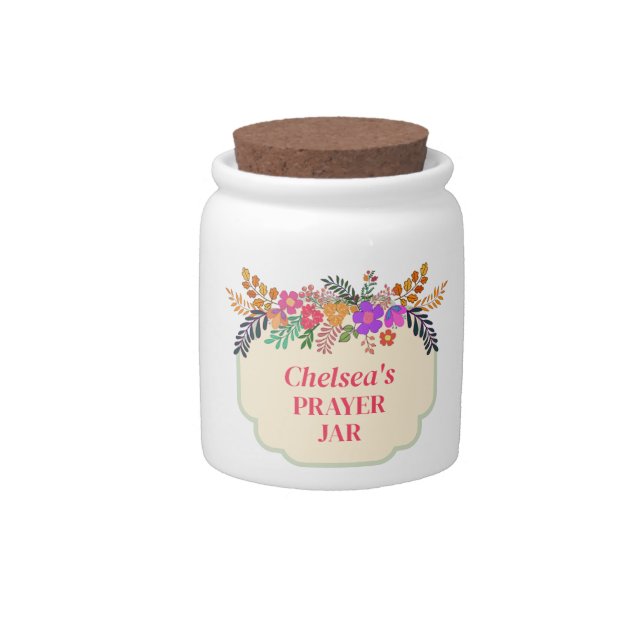 Colorful Wildflower Personalized Prayer Jar (Front)