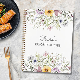 Colorful Wildflower Personalized Recipe Book
