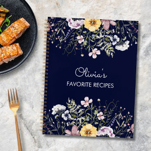 Colorful Wildflower Personalized Recipe Book
