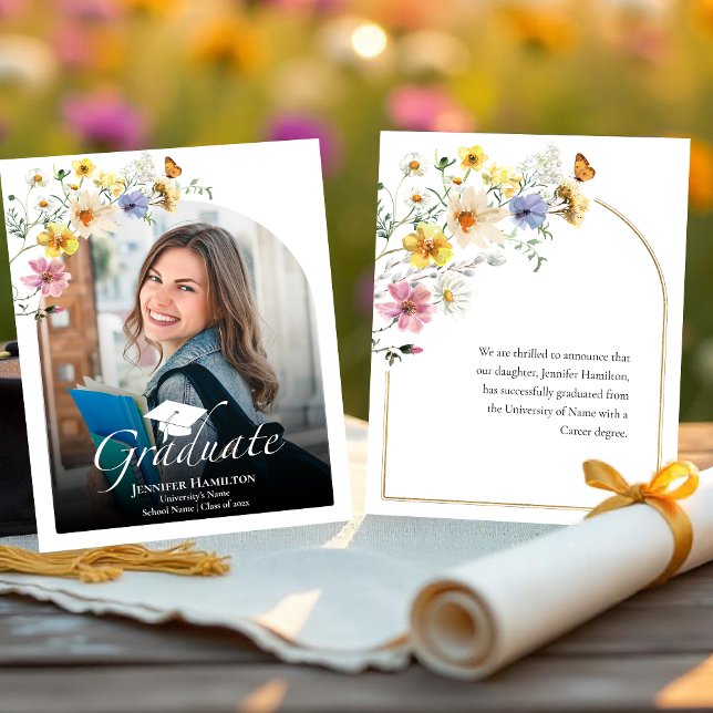 Colorful Wildflower Photo Graduation Announcement (Creator Uploaded)