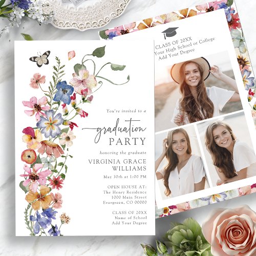 Colorful Wildflower Photo Graduation