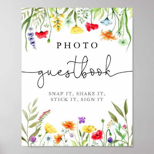 Colorful Wildflower photo guestbook sign