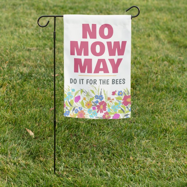 Colorful Wildflower Pink No Mow May Garden Flag (In SItu)