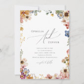 Colorful Wildflower | QR Code All In One Wedding Invitation (Front)