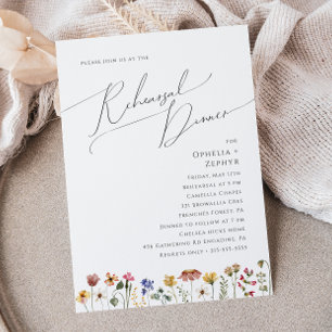 Colorful Wildflower Rehearsal Dinner Invitation