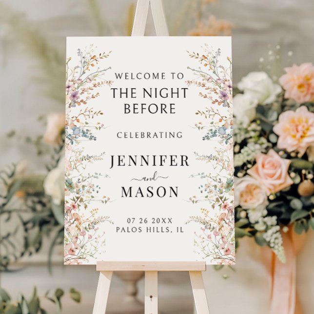 Colorful Wildflower Rehearsal Dinner Welcome Sign (Creator Uploaded)
