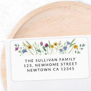 Colorful Wildflower Return Address Label