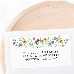 Colorful Wildflower Return Address Label