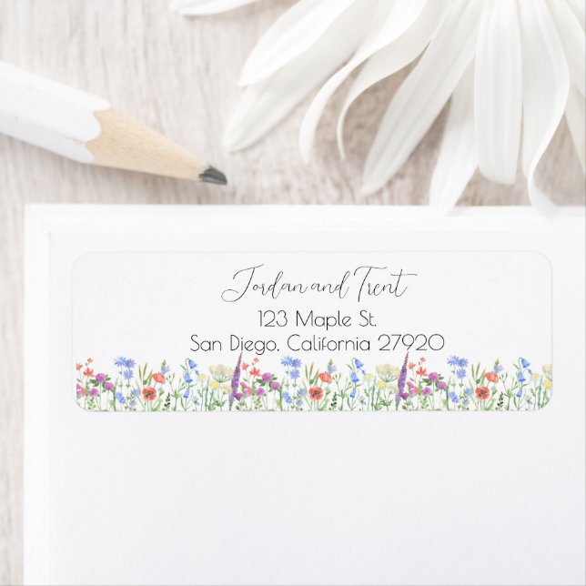 Colorful Wildflower Return Address Labels (Insitu)