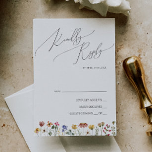 Colorful Wildflower   RSVP Card