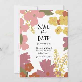 Colorful Wildflower Save the Date Invitation