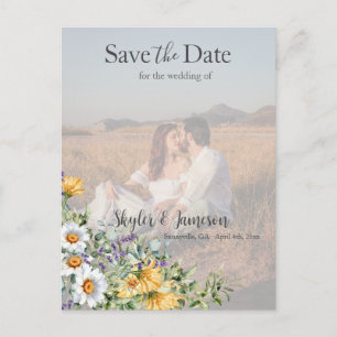 Colorful Wildflower Save the Date Photo Postcard