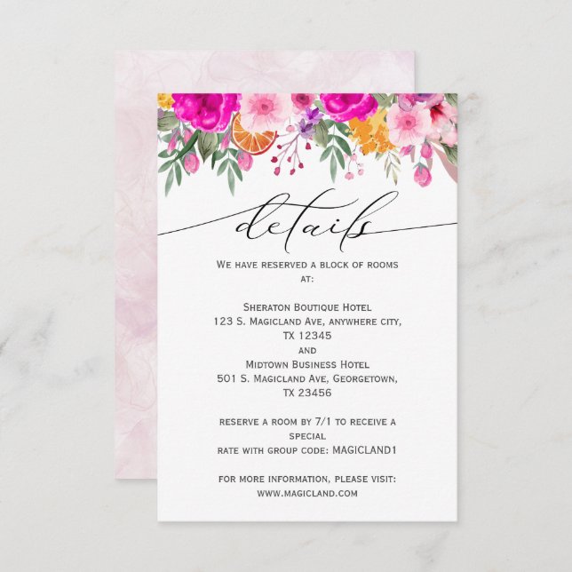 Colorful Wildflower Spring  Enclosure Card (Front/Back)