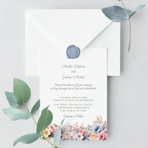 Colorful Wildflower Spring Wedding Invitation