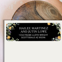 Colorful Wildflower Spring Wedding Return Address Label