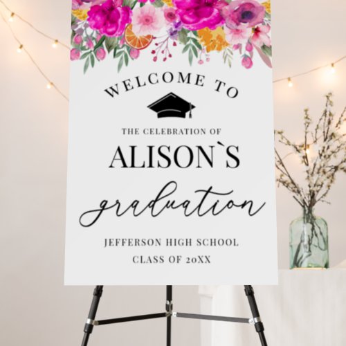 Colorful Wildflower Spring welcome graduation Foam Board