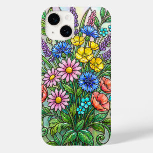 Colorful Wildflower Stained Glass Phone Case