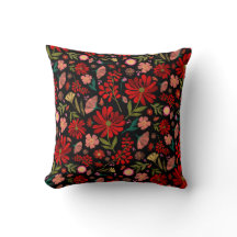 Colorful Wildflower Summer Floral Black