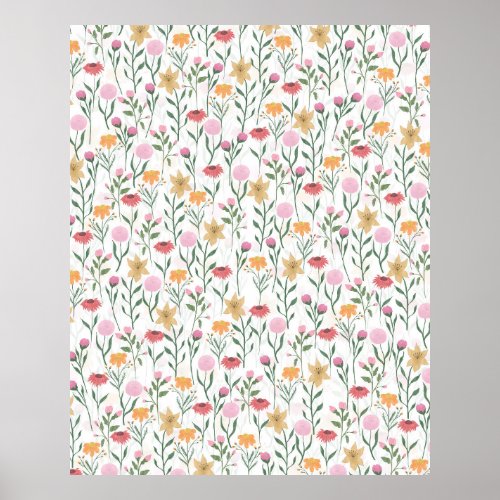 Colorful Wildflower Watercolor Design Poster