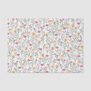 Colorful Wildflower Watercolor Design Tissue Paper