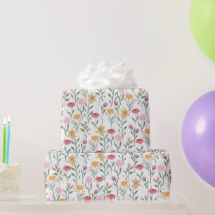 Colorful Wildflower Watercolor Design Wrapping Paper