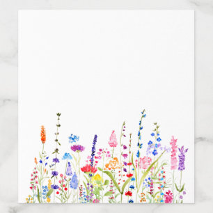 colorful wildflower watercolor  envelope liner
