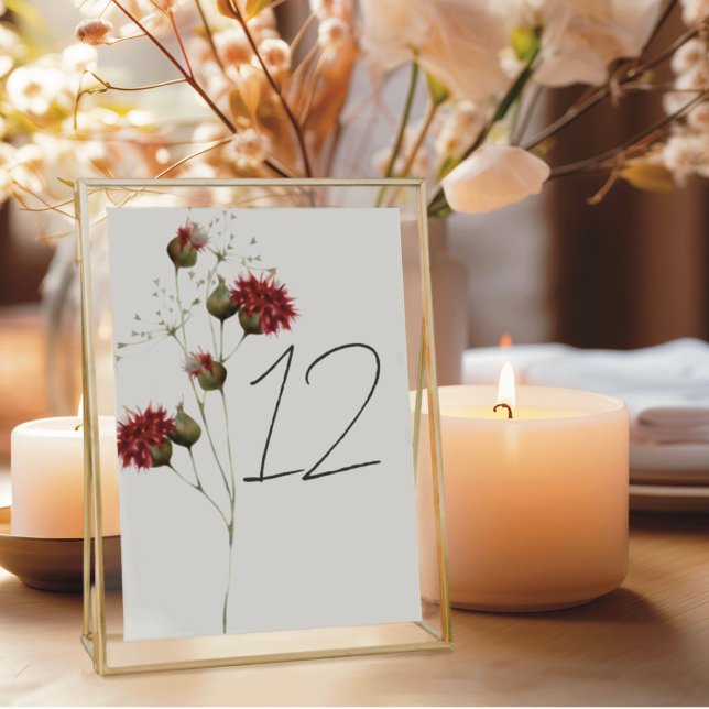 Colorful Wildflower Watercolor  Floral Table Number (Creator Uploaded)