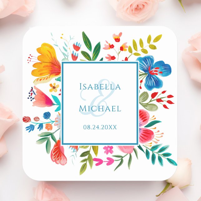 Colorful Wildflower Watercolor Wedding Sticker (Creator Uploaded)