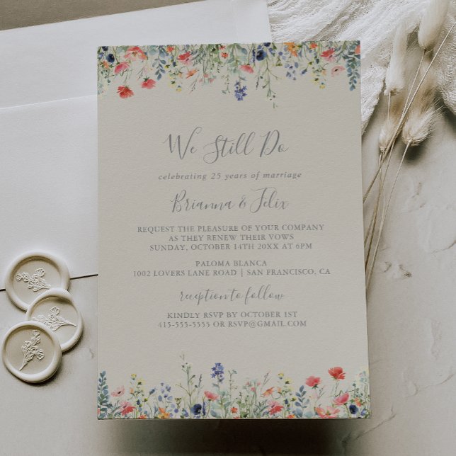  Colorful Wildflower We Still Do Vow Renewal Invitation (Creator Uploaded)