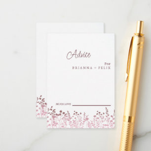 Colorful Wildflower Wedding Advice Card