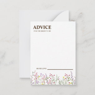Colorful Wildflower Wedding Advice Card