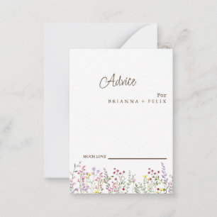 Colorful Wildflower Wedding Advice Card