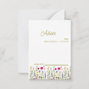 Colorful Wildflower Wedding Advice Card