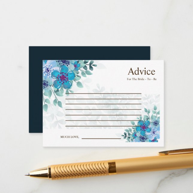 Colorful Wildflower Wedding Advice Card (Front/Back In Situ)
