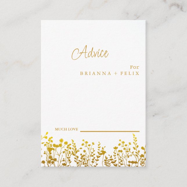 Colorful Wildflower Wedding Advice Card (Front)