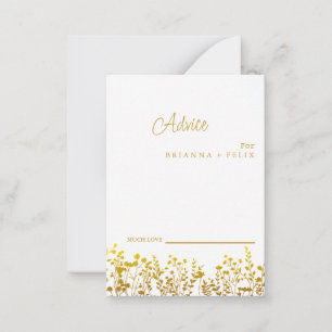 Colorful Wildflower Wedding Advice Card