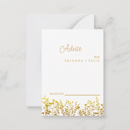 Colorful Wildflower Wedding Advice Card