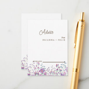 Colorful Wildflower Wedding Advice Card